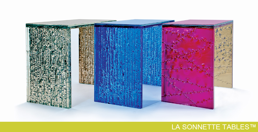 Custom La Sonnette Tables by Cosmopolitan Glass